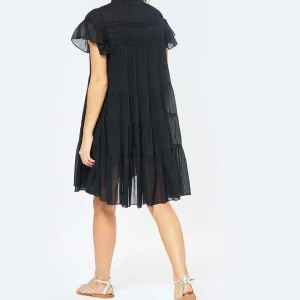 en solde MARANT ÉTOILE Robe Lanikaye Coton Noir 13