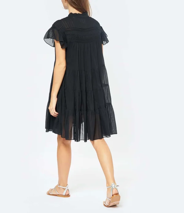 en solde MARANT ÉTOILE Robe Lanikaye Coton Noir 5