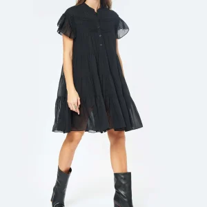 en solde MARANT ÉTOILE Robe Lanikaye Coton Noir 15