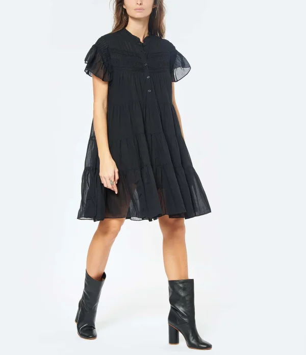 en solde MARANT ÉTOILE Robe Lanikaye Coton Noir 6