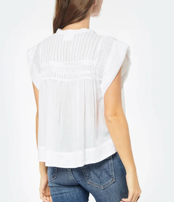 MARANT ÉTOILE Top Leaza Coton Blanc Officielle 6