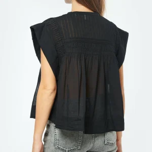 MARANT ÉTOILE Top Leaza Coton Noir de garantie authentique 11