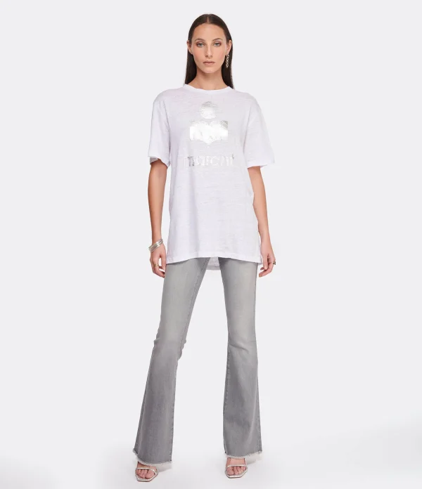 soldes officiel MARANT ÉTOILE Tee-shirt Zewel Lin Blanc 4