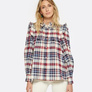 mode pas chere MARANT ÉTOILE Chemise Idety Coton Bleu Rouge 11