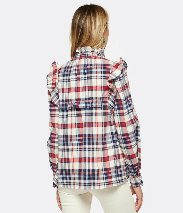 mode pas chere MARANT ÉTOILE Chemise Idety Coton Bleu Rouge 6