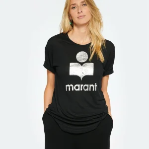 MARANT ÉTOILE Tee-shirt Koldi Lin Noir Argenté vente en ligne 13