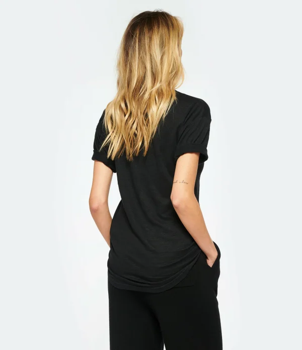 MARANT ÉTOILE Tee-shirt Koldi Lin Noir Argenté vente en ligne 6