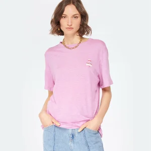 MARANT ÉTOILE Tee-shirt Zewel Lin Lilas Vente 11