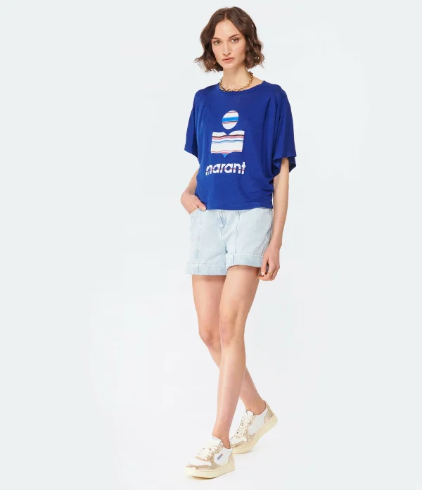 marque pas cher MARANT ÉTOILE Tee-shirt Kyanza Lin Indigo 6