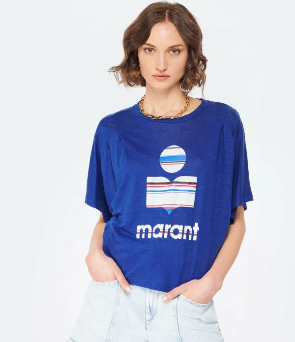 marque pas cher MARANT ÉTOILE Tee-shirt Kyanza Lin Indigo 4