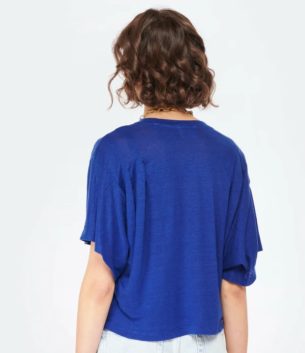 marque pas cher MARANT ÉTOILE Tee-shirt Kyanza Lin Indigo 5