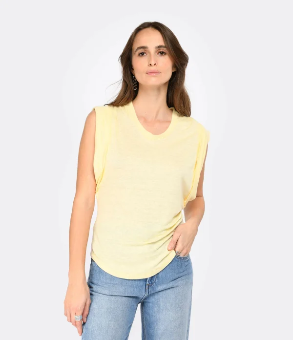 Meilleur Prix Garanti MARANT ÉTOILE Tee-shirt Kotty Lin Jaune Clair 4