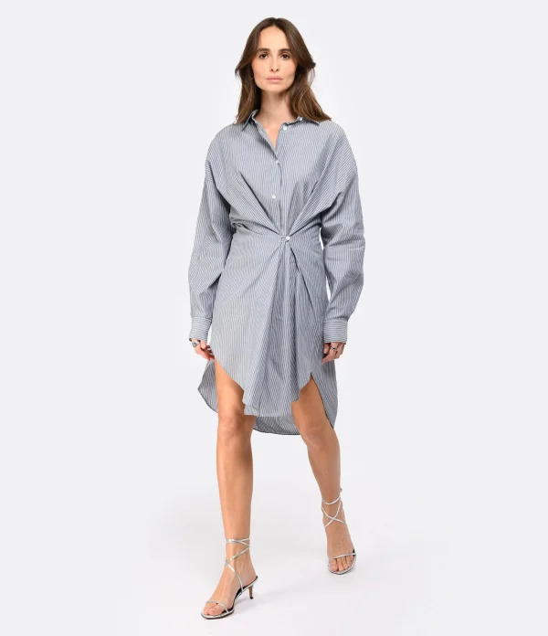 MARANT ÉTOILE Robe Seen Coton Bleu vente chaude 5