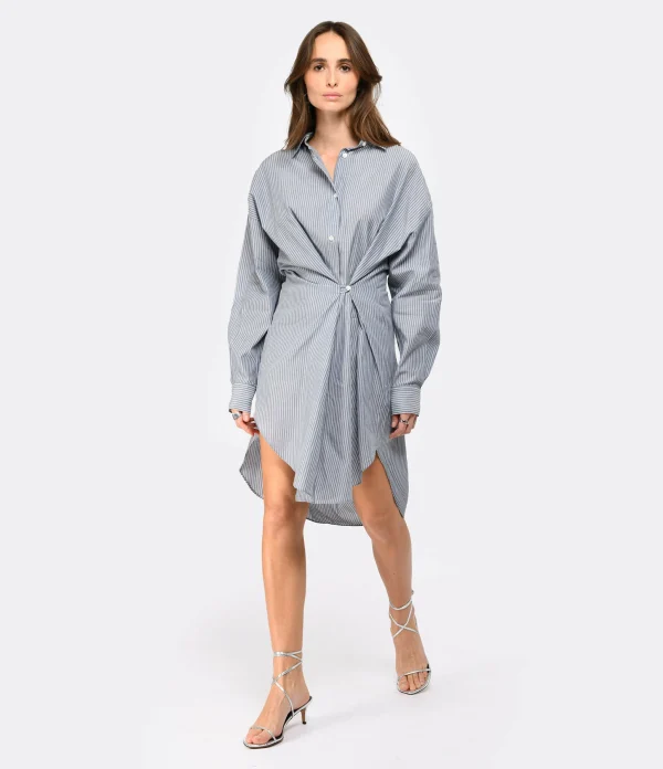 MARANT ÉTOILE Robe Seen Coton Bleu pas cher 5