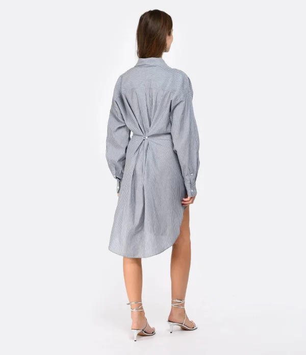 MARANT ÉTOILE Robe Seen Coton Bleu vente chaude 6