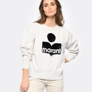 marques de renommée MARANT ÉTOILE Sweatshirt Mobyli Coton Écru 11