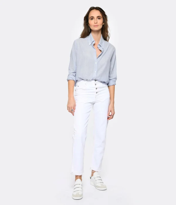 mode pas chere MARANT ÉTOILE Jean Belden Coton Blanc 4