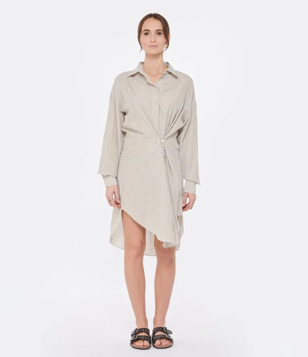 MARANT ÉTOILE Robe Seen Coton Ocre magasin en ligne france 4