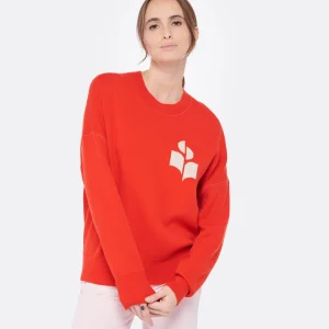 MARANT ÉTOILE Pull Atlee Coton Rouge Vermillon soldes 11