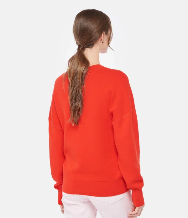 MARANT ÉTOILE Pull Atlee Coton Rouge Vermillon soldes 6