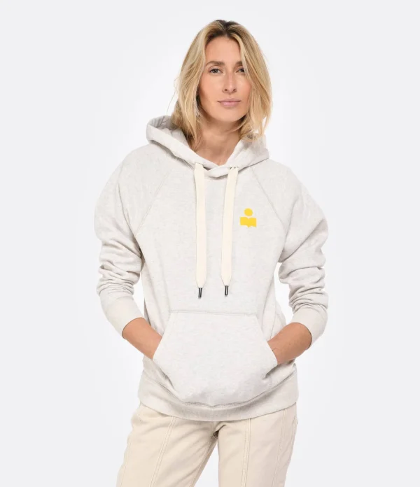 fashion pas cher MARANT ÉTOILE Sweatshirt Malibu Coton Écru Jaune 4