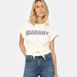 Officielle MARANT ÉTOILE Tee-shirt Zodya Coton Vanille 11