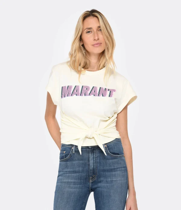 Officielle MARANT ÉTOILE Tee-shirt Zodya Coton Vanille 4