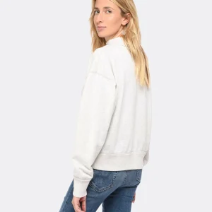 MARANT ÉTOILE Sweatshirt Moby Coton Écru Jaune grande promotion 13