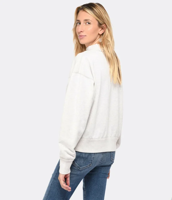 MARANT ÉTOILE Sweatshirt Moby Coton Écru Jaune grande promotion 5