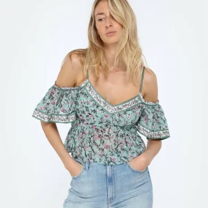 MARANT ÉTOILE Top Garuva Coton Amande nouveau produit 11