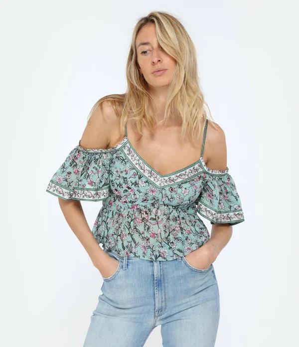 MARANT ÉTOILE Top Garuva Coton Amande nouveau produit 4