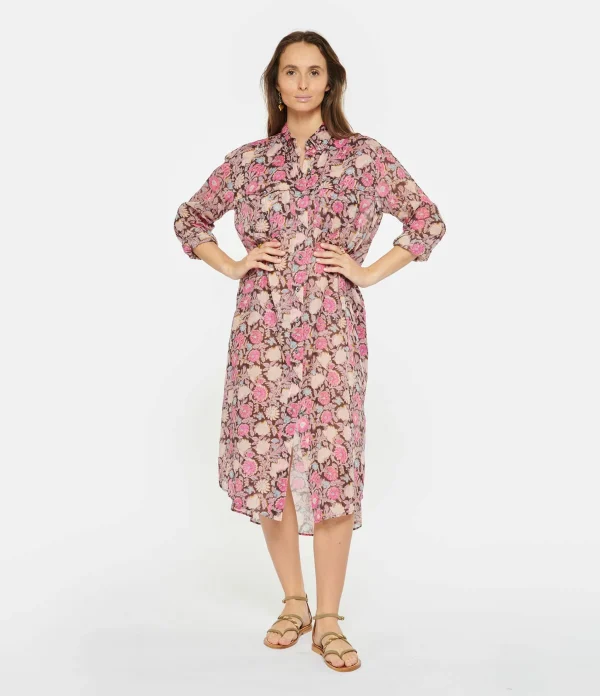 magasin pour MARANT ÉTOILE Robe Eliane Coton Multicolore 4