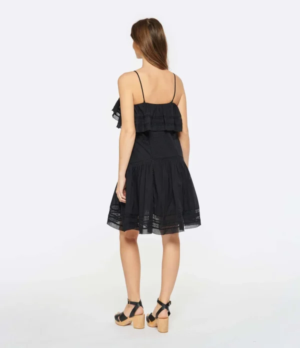 MARANT ÉTOILE Robe Moly Coton Noir Nouveau 5