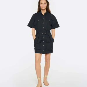 Livraison Standard/Rapide MARANT ÉTOILE Robe Rime Coton Noir Délavé 10