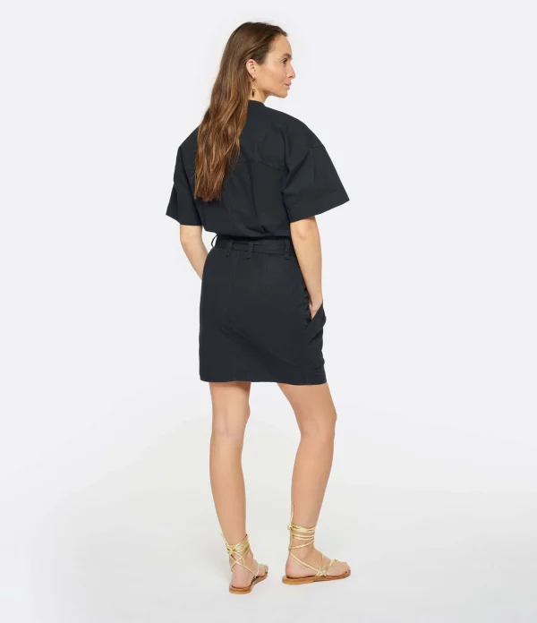 Livraison Standard/Rapide MARANT ÉTOILE Robe Rime Coton Noir Délavé 5