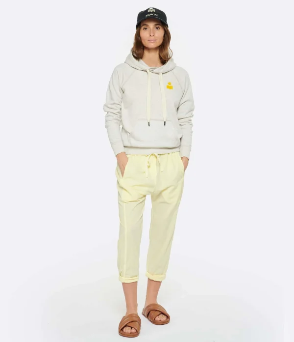 fashion pas cher MARANT ÉTOILE Sweatshirt Malibu Coton Écru Jaune 7