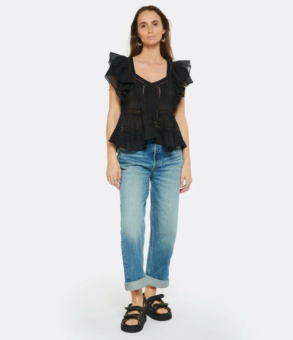 MARANT ÉTOILE Top Madrana Coton Noir Nouveau 6