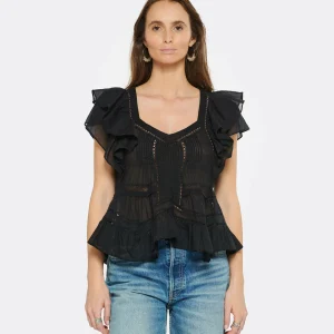 MARANT ÉTOILE Top Madrana Coton Noir Nouveau 11