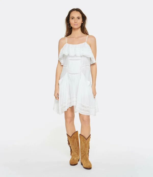 bas prix MARANT ÉTOILE Robe Moly Coton Blanc 4