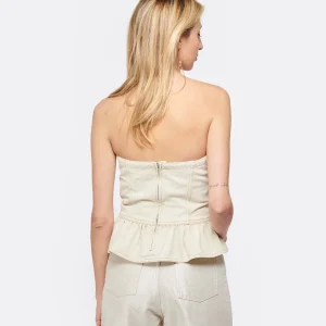 MARANT ÉTOILE Top Solizinia Coton Écru mode pas chere 12