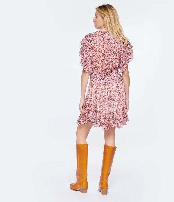 MARANT ÉTOILE Robe Florise Imprimé Framboise Écru Boutique 5