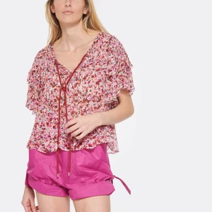 MARANT ÉTOILE Top Fapani Imprimé Framboise Écru boutique 11