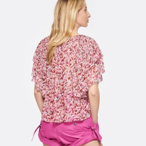 MARANT ÉTOILE Top Fapani Imprimé Framboise Écru boutique 15