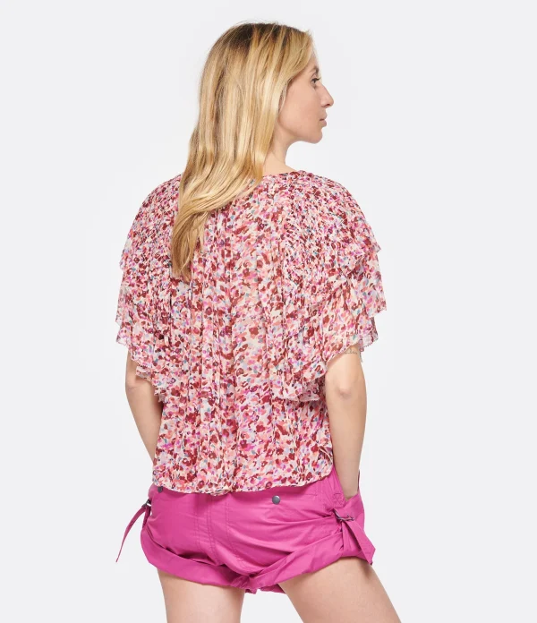 MARANT ÉTOILE Top Fapani Imprimé Framboise Écru boutique 6