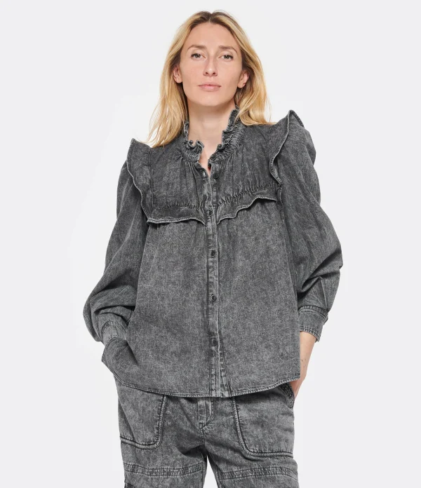 MARANT ÉTOILE Chemise Idety Coton Gris vente à bas prix 4