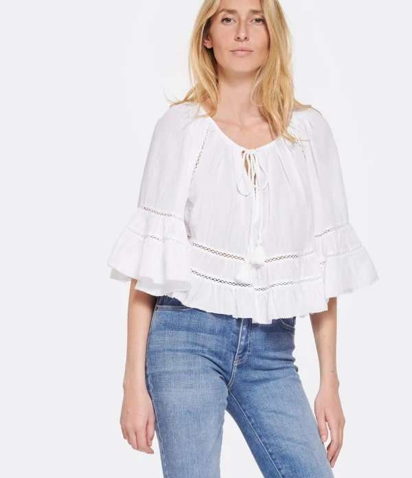 MARANT ÉTOILE Top Liam Coton Blanc boutiqued pas cher 3