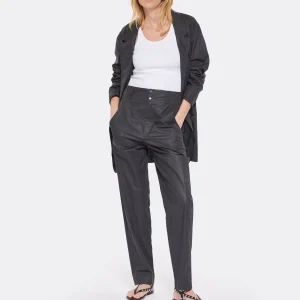 MARANT ÉTOILE Pantalon Faliana Coton Noir haute qualité 13