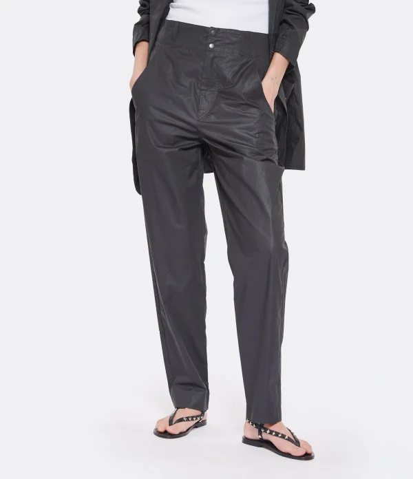 MARANT ÉTOILE Pantalon Faliana Coton Noir haute qualité 5