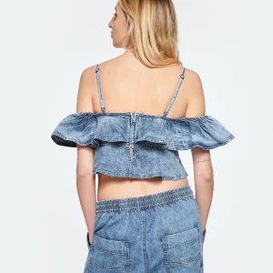 MARANT ÉTOILE Top Voloteo Coton Bleu site pas cher 13