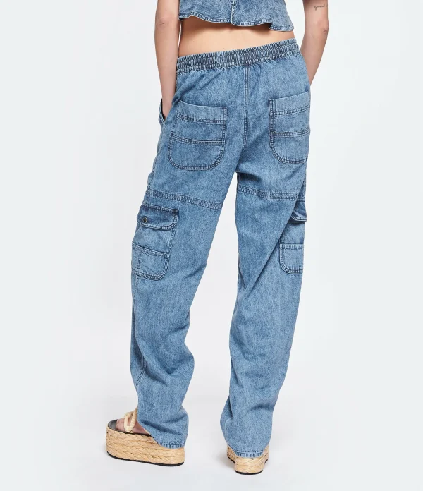 magasin en ligne MARANT ÉTOILE Pantalon Viamao Coton Bleu 5